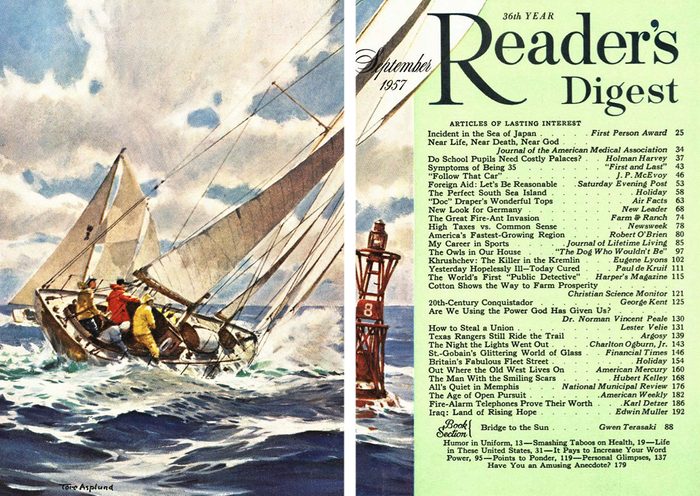 1957 September Readers Digest Cover