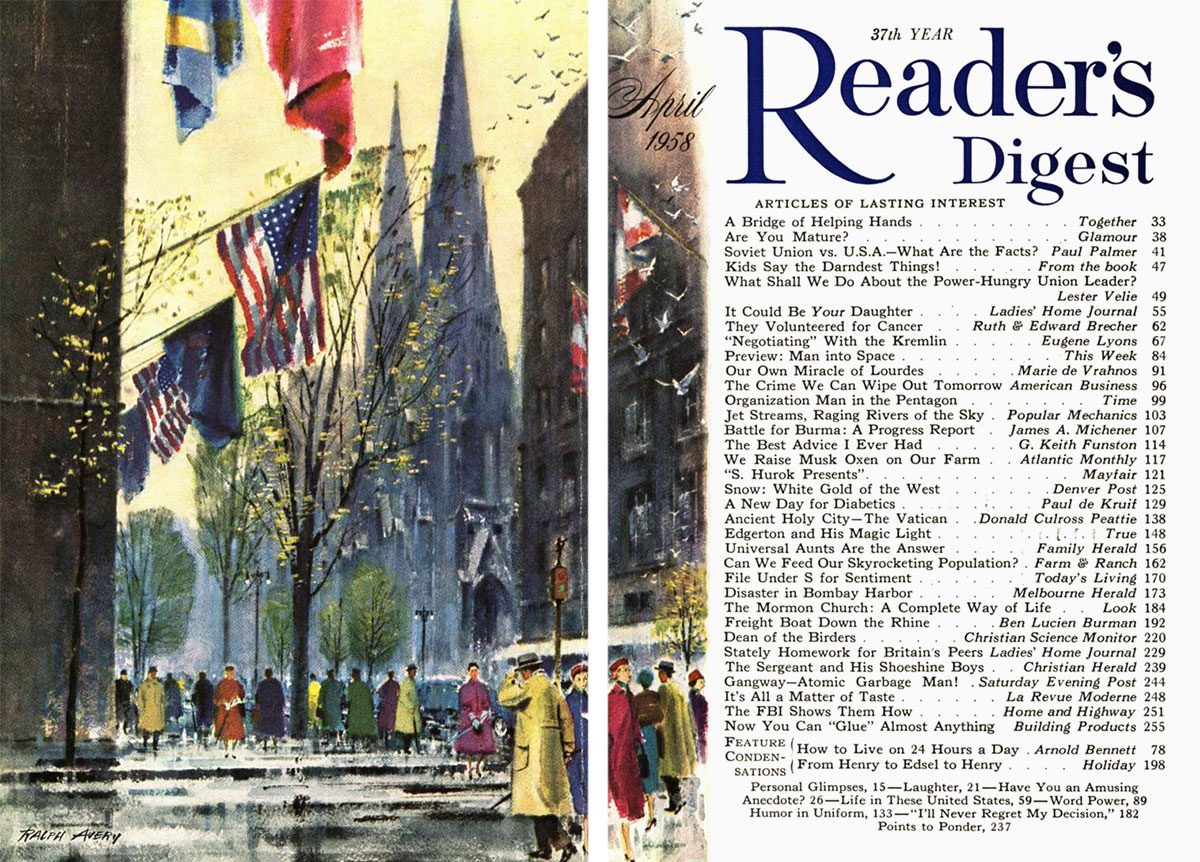 1958 April Readers Digest Cover