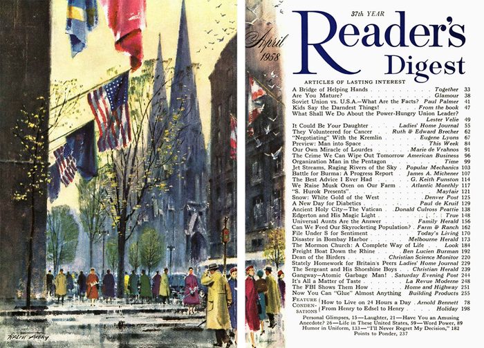1958 April Readers Digest Cover
