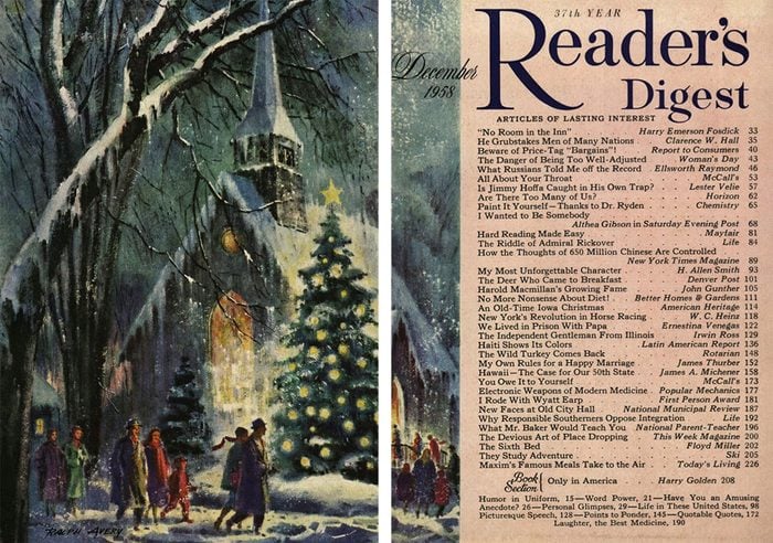 1958 December Readers Digest Cover