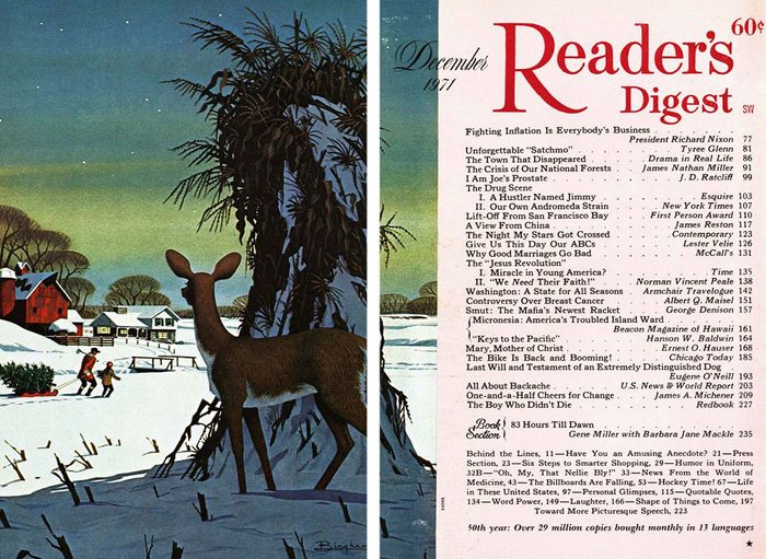1971 December Readers Digest Cover