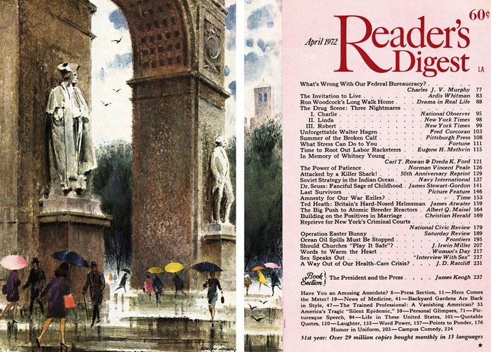 1972 April Readers Digest Cover