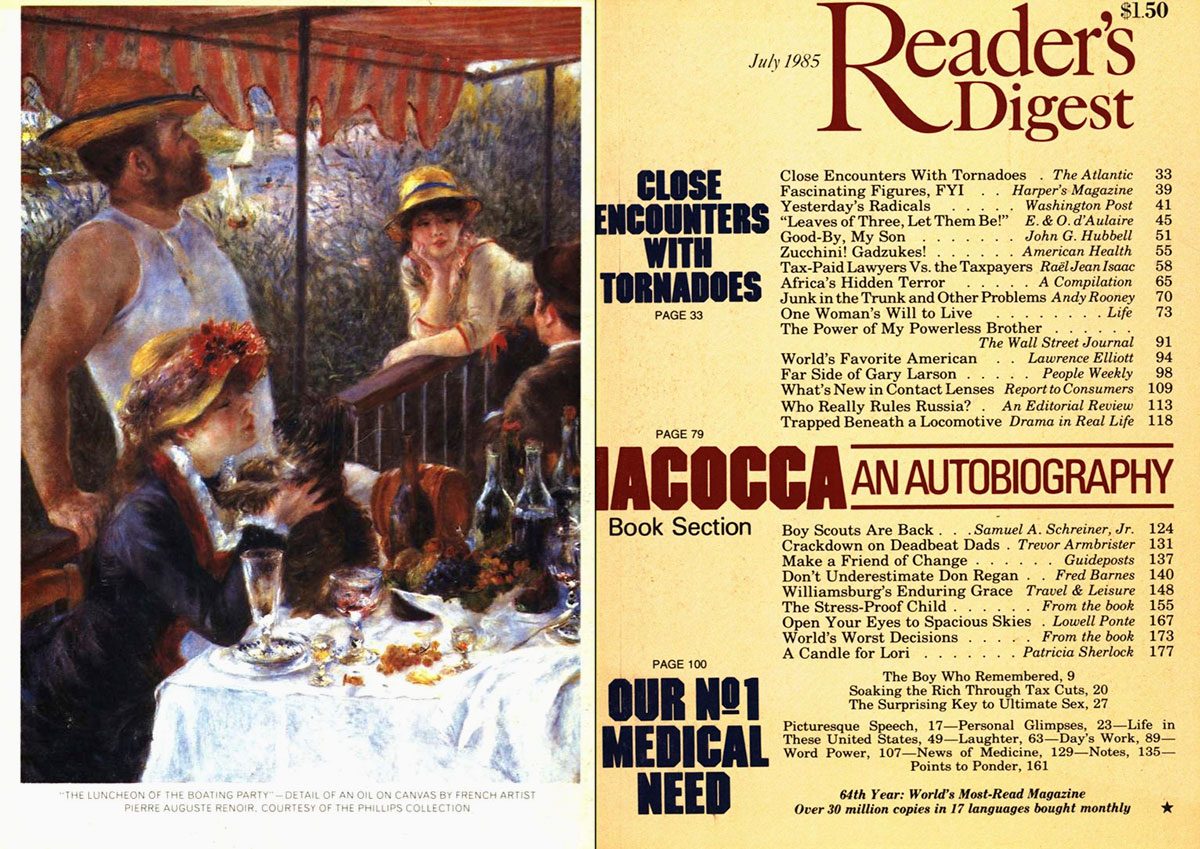 1985 July Readers Digest Cover