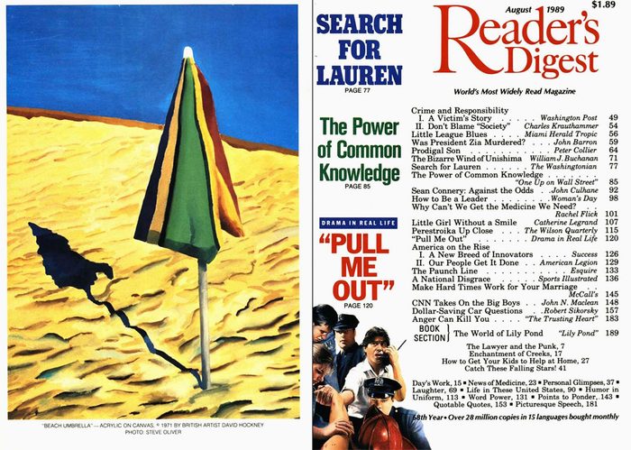 1989 August Readers Digest Cover