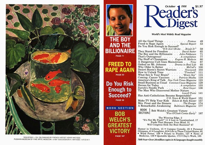 1991 October Readers Digest Cover
