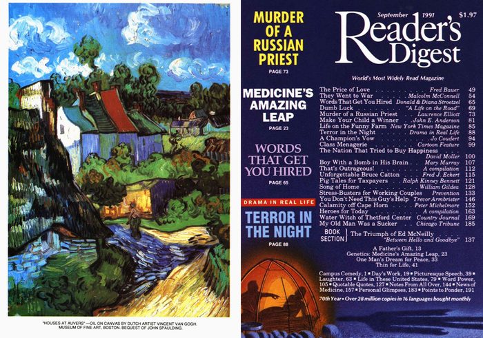 1991 September Readers Digest Cover
