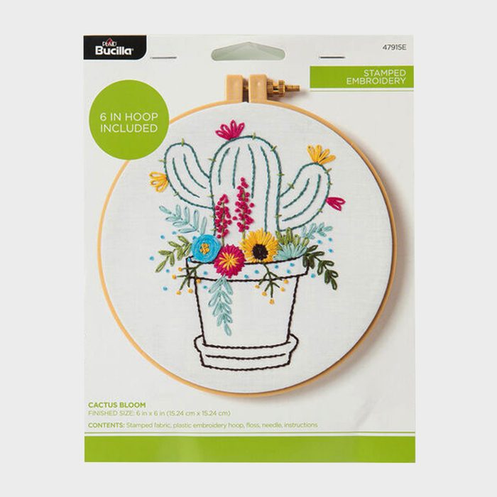 Bucilla Stamped Embroidery Kit Cactus Bloom