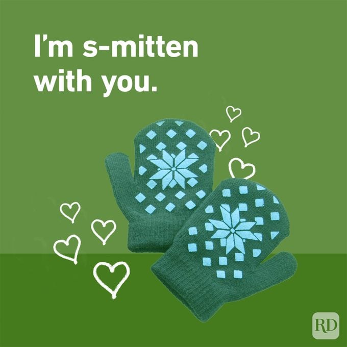 "I'm s-mitten with you." Mittens with hearts