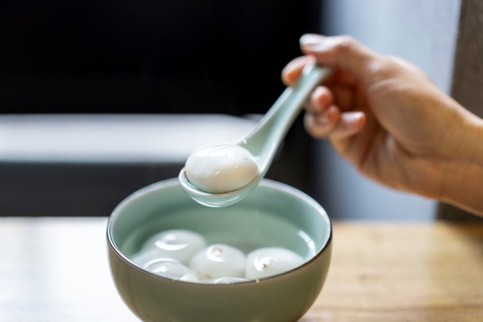 Close-up of Chinese traditional tangyuan on the table