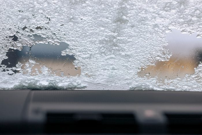 defrosting car windshield