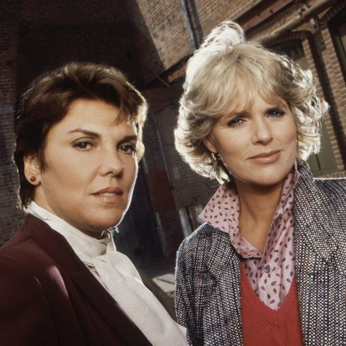 Stars of television show Cagney and Lacey on set