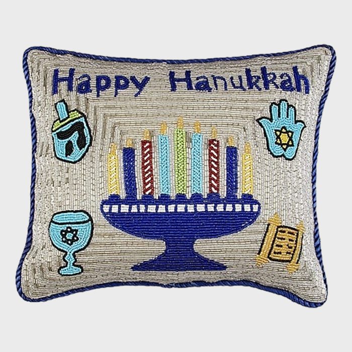 Happy Hanukkah Beaded Pillow