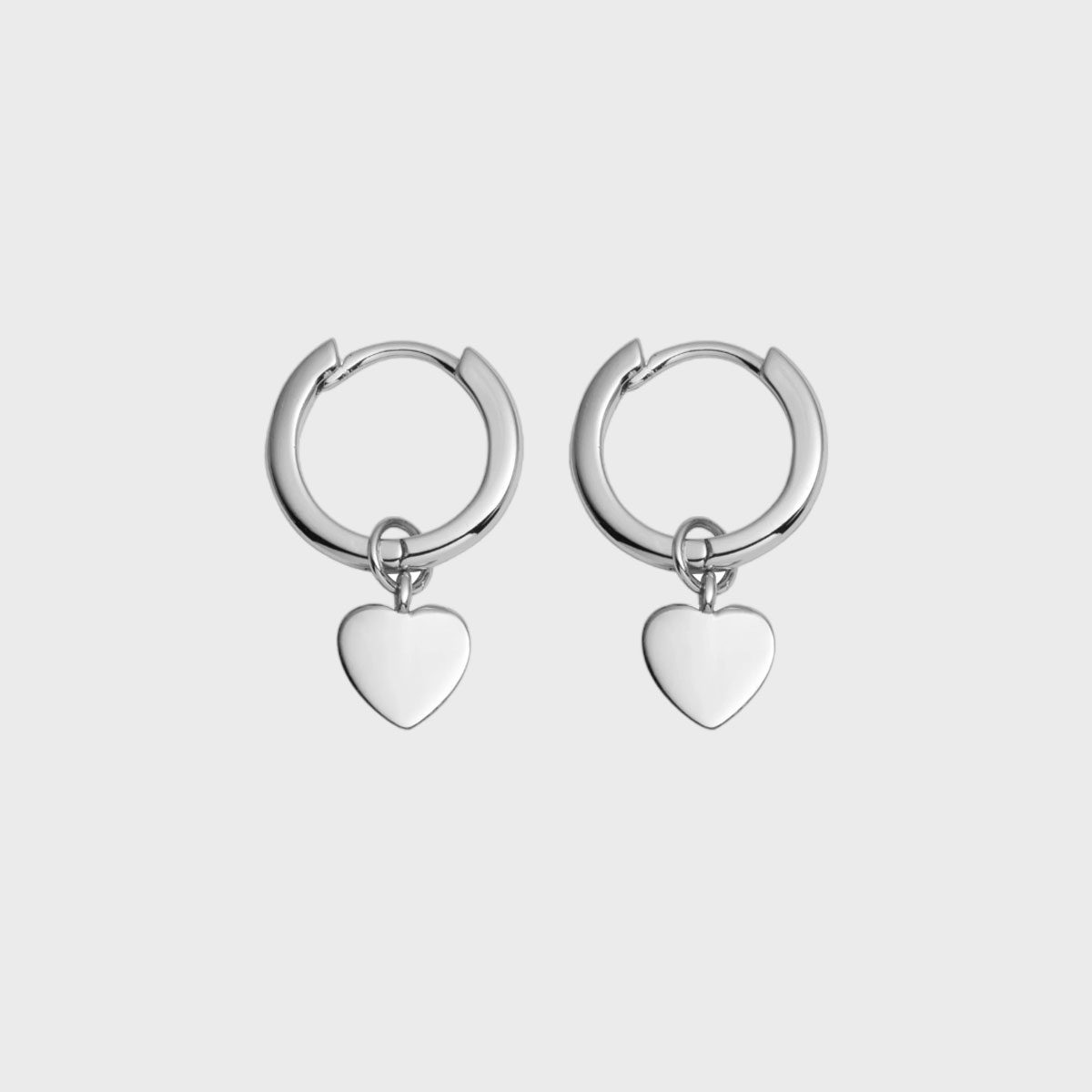 Sterling Silver Heart Pendant Earrings (silver)