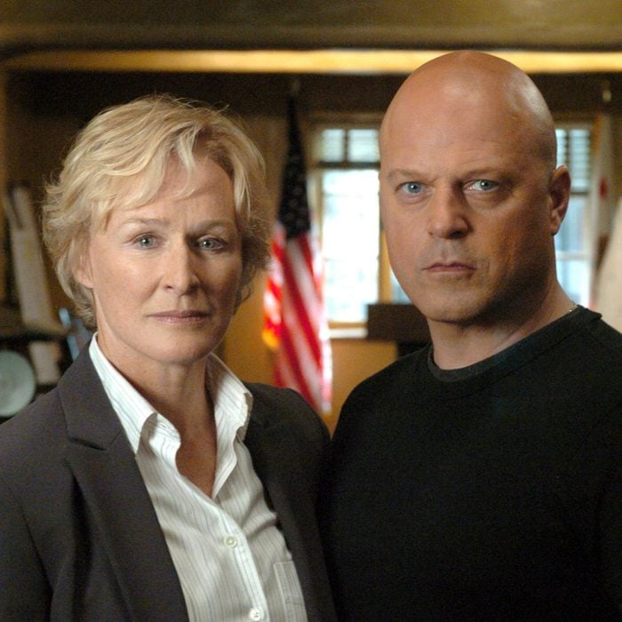 Glenn Close And Michael Chiklis On Set Of Fx Series "the Shield" March 3, 2005