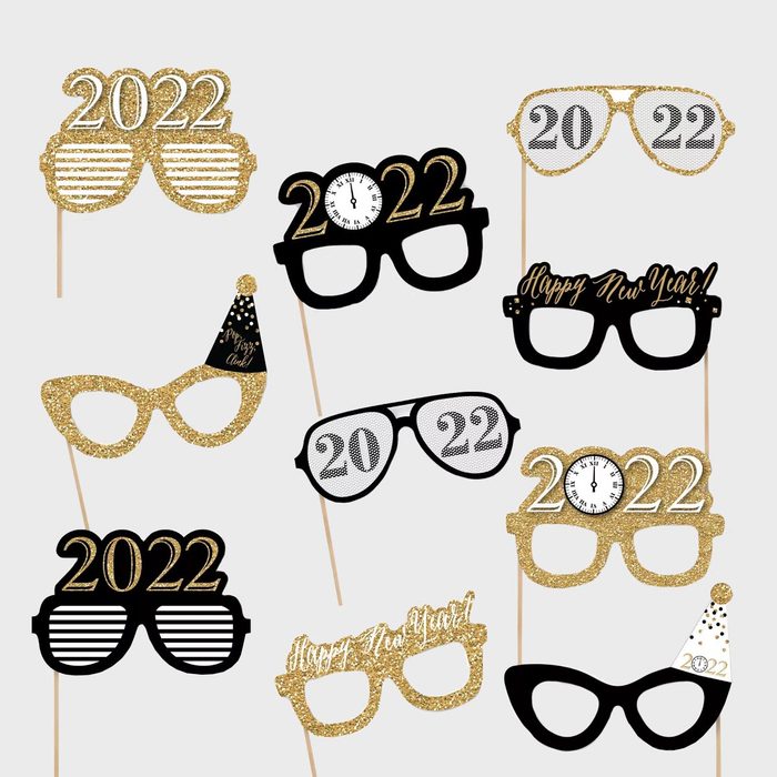 New Year's Eve Photo Booth Props Kit 