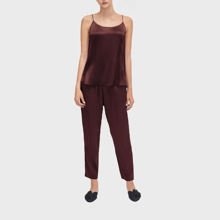 Cuyana Washable Charmeuse Tapered Pant And High Low Top 