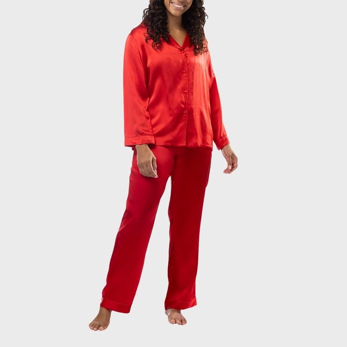 Fishers Finery Mulberry Silk Classic Full Length Pajama Set