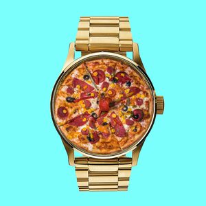 pizza wrist watch
