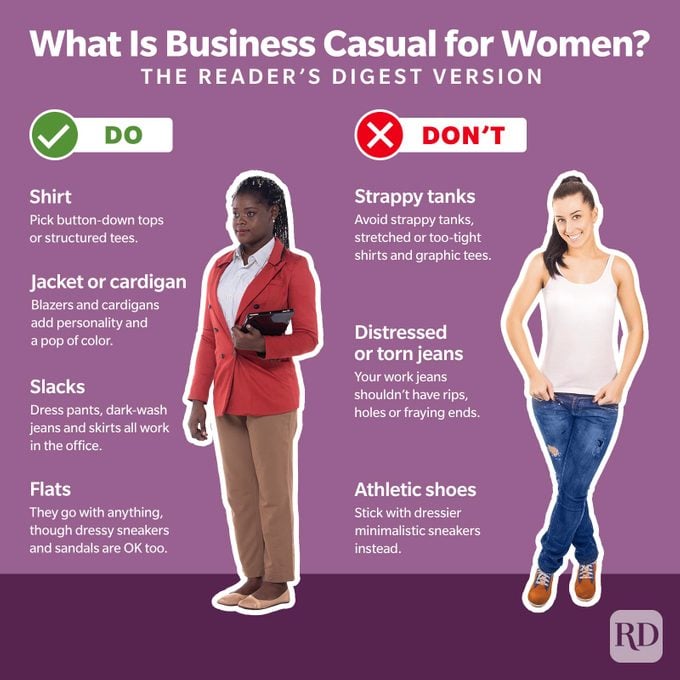 What Is Business Casual For Women Infographic