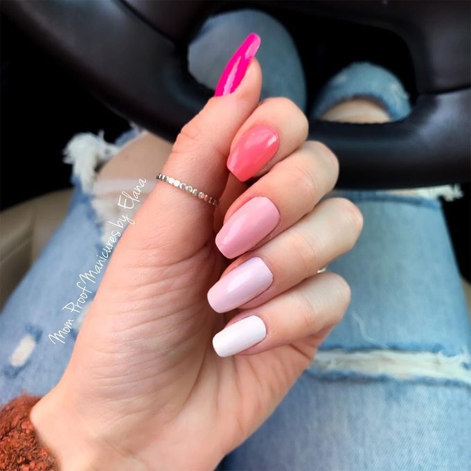 Classic Pink Valentine's Day Nails Via Elana Kuffler Instagram