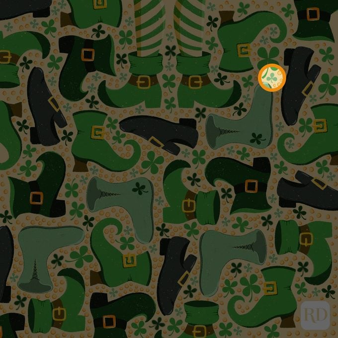 Find The Three Leaf Clover Among The Leprechaun Boots Answer