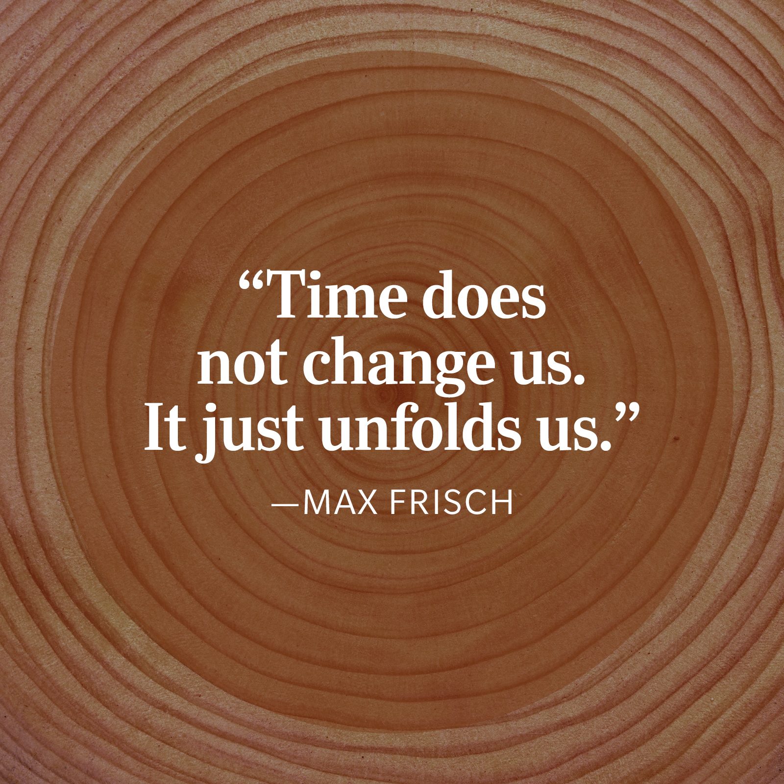Max Frisch Time Unfolds Us Quote