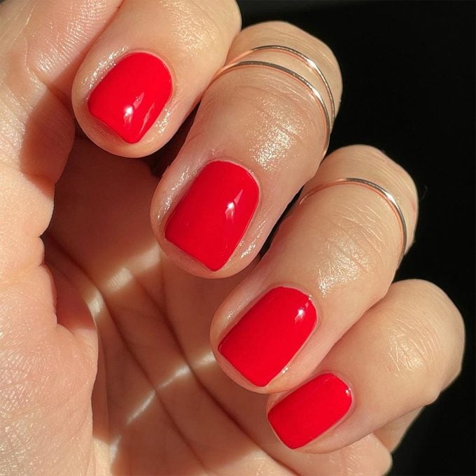 Romantic Red Valentine's Day Nails Via Lacquered.linds Instagram