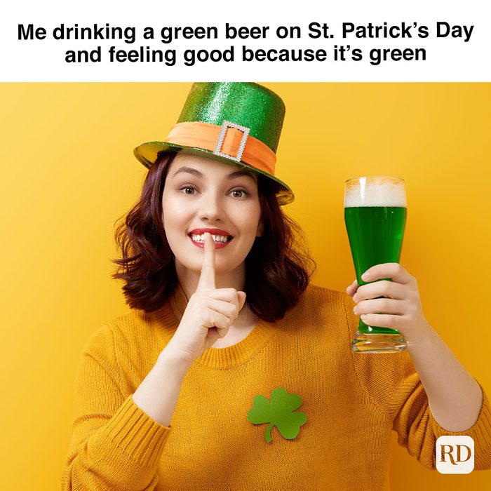 The young woman in leprechaun hat for a Saint Patrick's Day.
