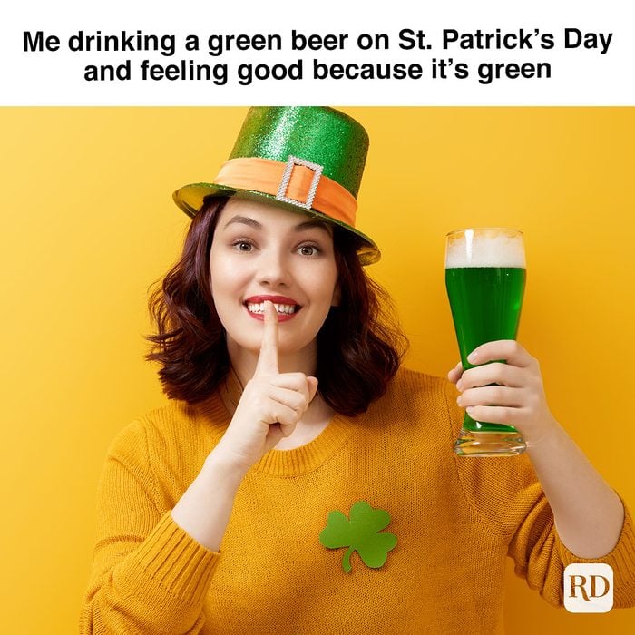 The young woman in leprechaun hat for a Saint Patrick's Day.