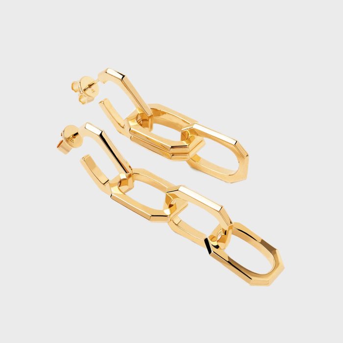 Pdpaola Signature Chain Gold Earrings 