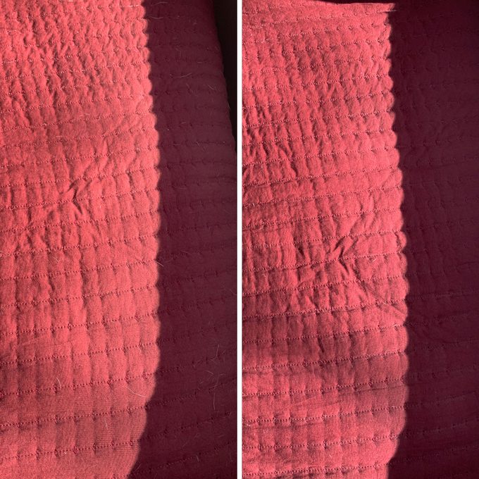 Red Quilt Before And After