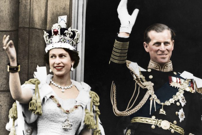 Queen Elizabeth Ii And The Duke Of Edinburgh On Their Coronation Day