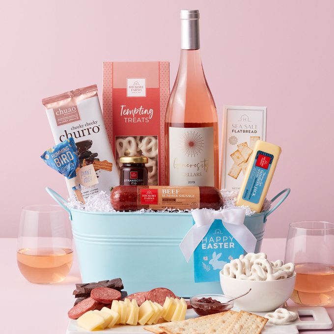 Hickory Farms Gourmet Easter Wine Gift Basket 