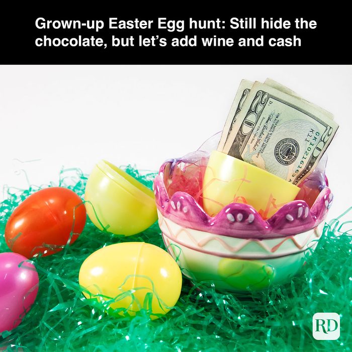 35 Hilarious Easter Memes That Will Make Any-Bunny Laugh Text: Grown-up Easter Egg hunt: Still hide the chocolate, but let's add wine and cash