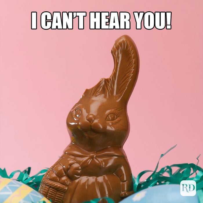 35 Hilarious Easter Memes That Will Make Any-Bunny Laugh Text: I can't hear you!