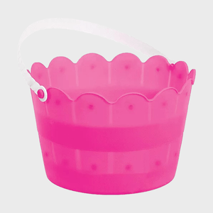 Bright Pink Scalloped Easter Basket Ecomm Via Partycity