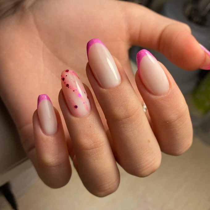 French Speckle And Swirl Combo Nails Ecomm Via Olesja. Nails Instagram.com