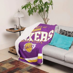 Lakers Basketball Sherpa Plush Blanket Ecomm Via Foco.com