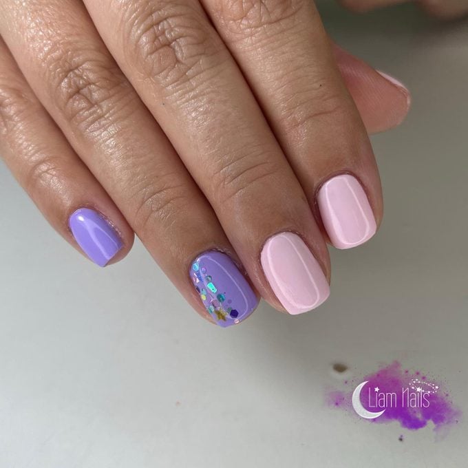 Pink And Purple Nails Via Liamnails29 Instagram