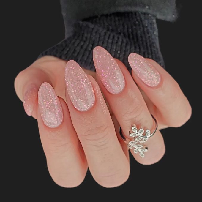 Sparkly Oval Nails Ecomm Via But First We Dip Instagram