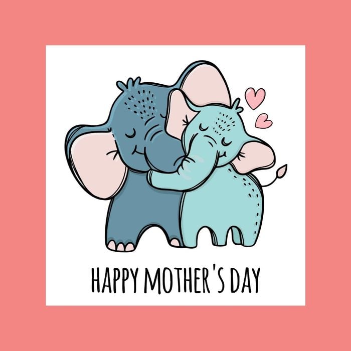 Adorable Elephants Printable Card