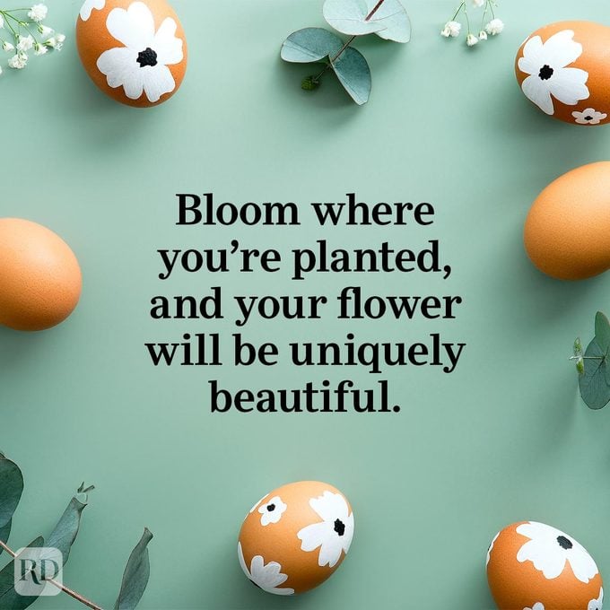 Easter Wishes to send to your friends and family this year - Bloom where you're planted, and your flower will be uniquely beautiful.