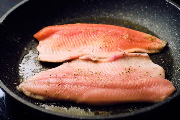 Cooking brook trout