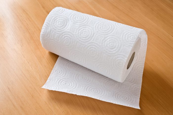 paper towels on wood floor