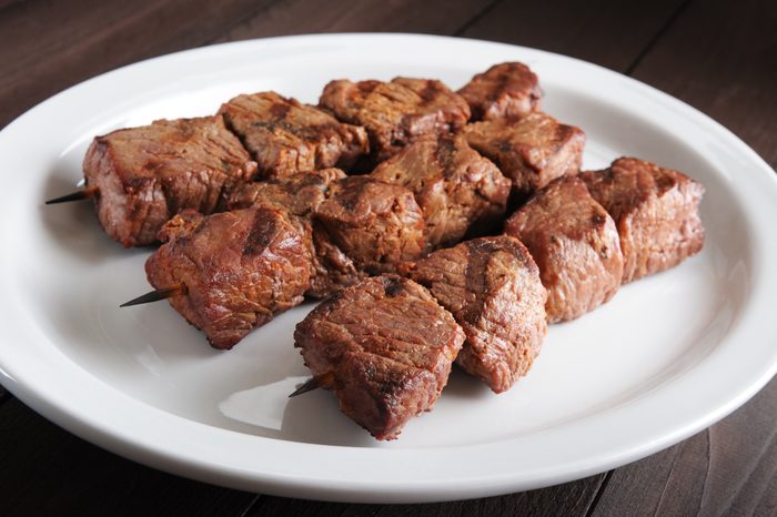 Grilled beef kebabs