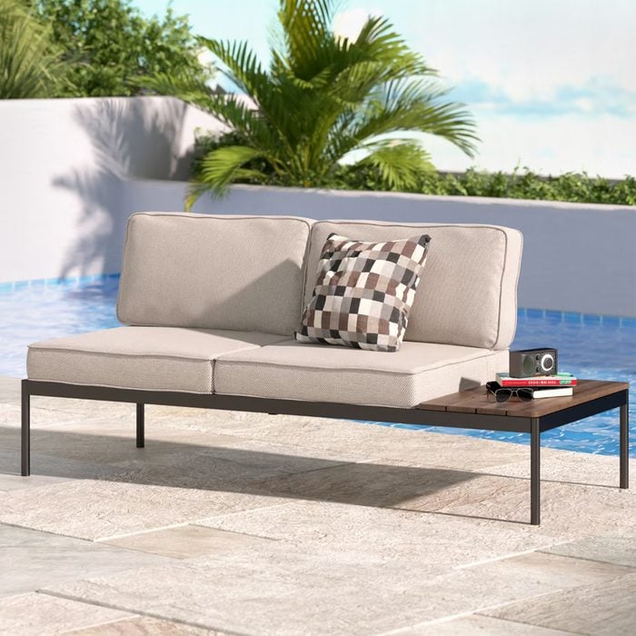 Savannah Outdoor Loveseat With Reversible Side Table Ecomm Zinus.com