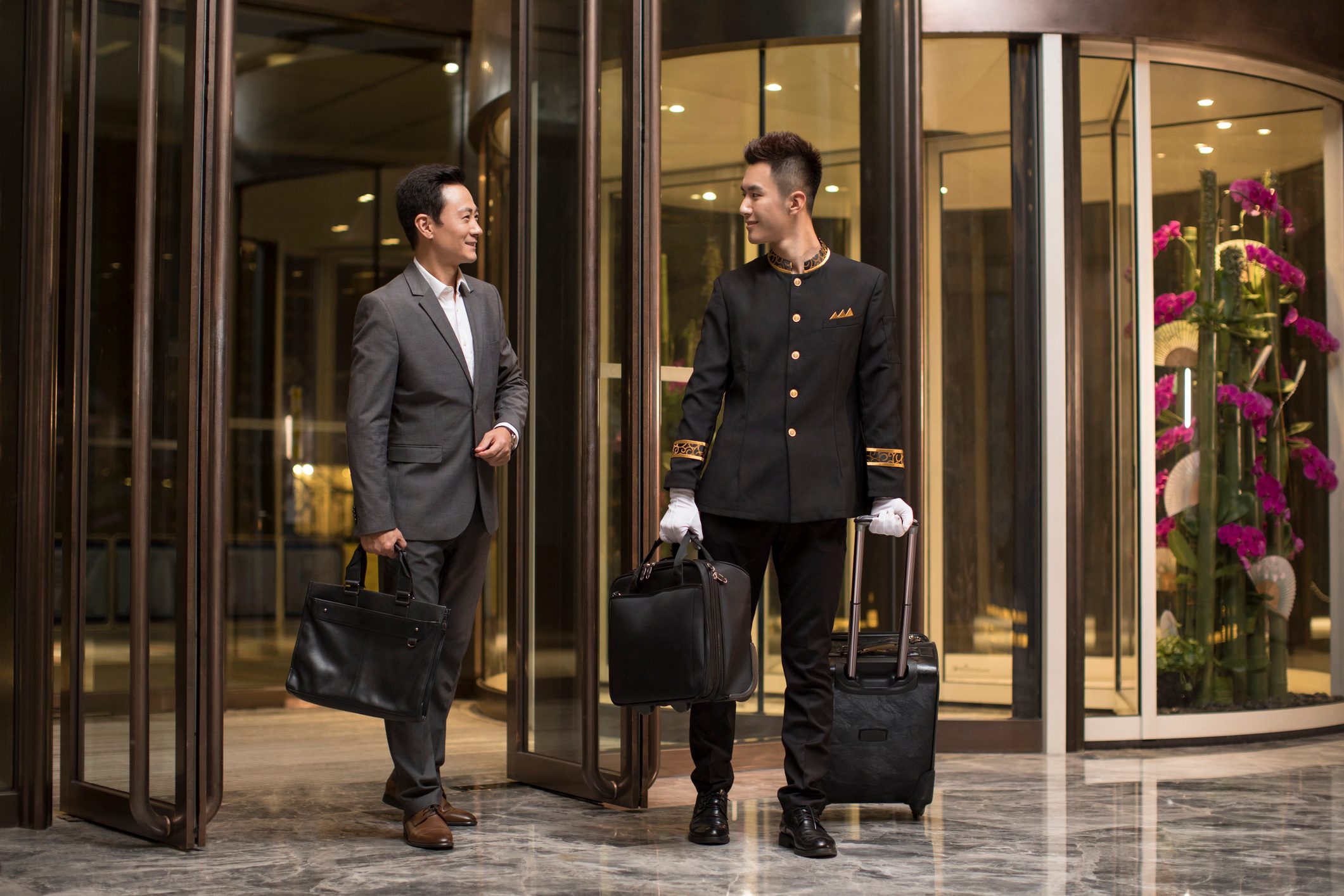 Professional service in luxury hotel
