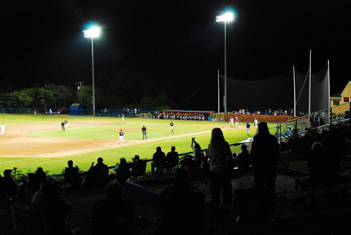 baseball game at night