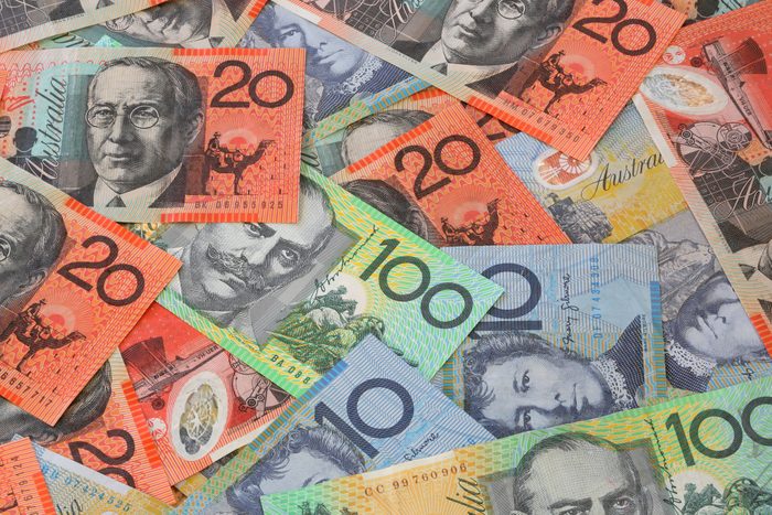 Australian currency in many values