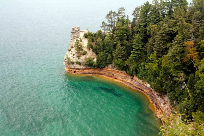 Miner's Castle rock formation on the Pictured Rocks National Lakeshore, Michigan.